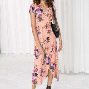 & Other Stories Midi Wrap Dress, Size 4